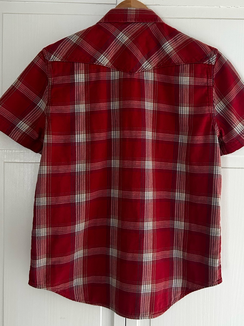 Lucky Brand Men’s Size M Short Sleeve Vintage Western Button Down Plaid Shirt - Picture 12 of 13